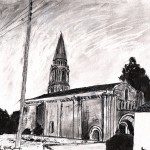 église de Fenioux, d'après une photo d'André Bazin